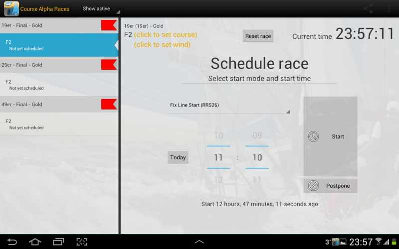 Scheduling a race