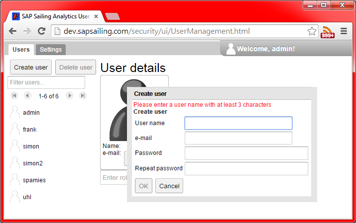 Sign-in page